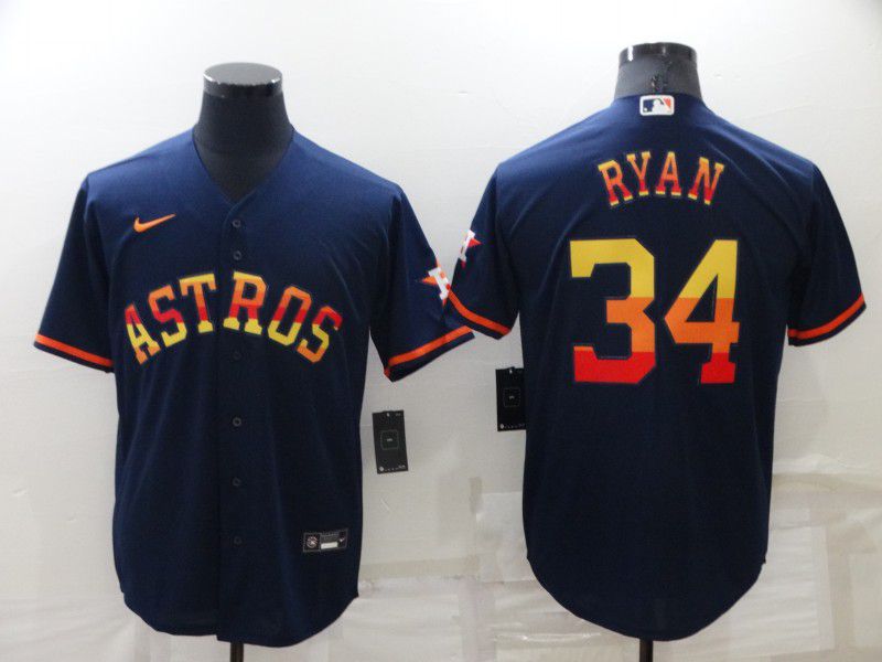Men Houston Astros #34 Ryan Blue Rainbow Edition Game Nike 2022 MLB Jerseys->houston astros->MLB Jersey